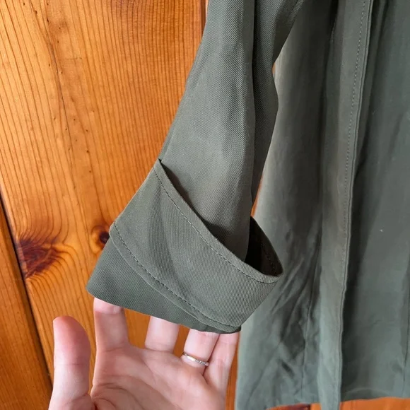 Banana Republic Factory Green Trenchcoat- Size Small - Picture 7 of 8